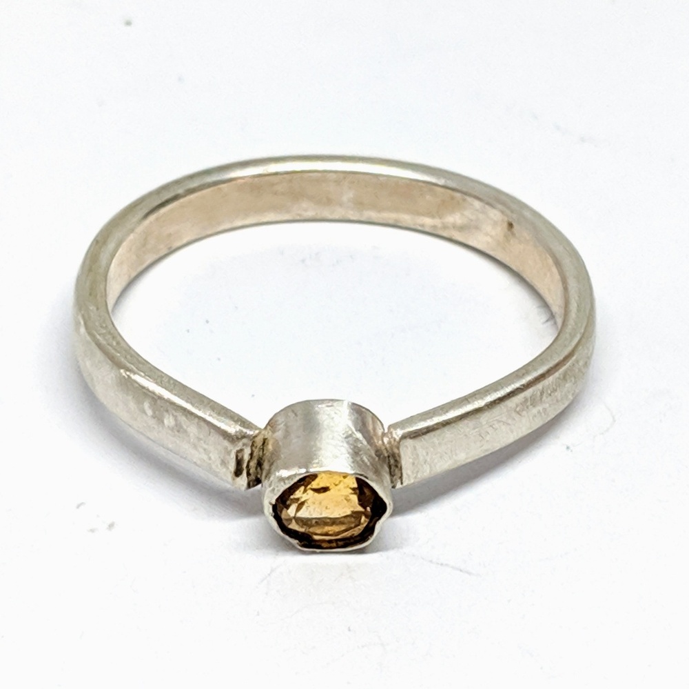 Handcrafted Citrine Sterling Silver Ring Size 9.5